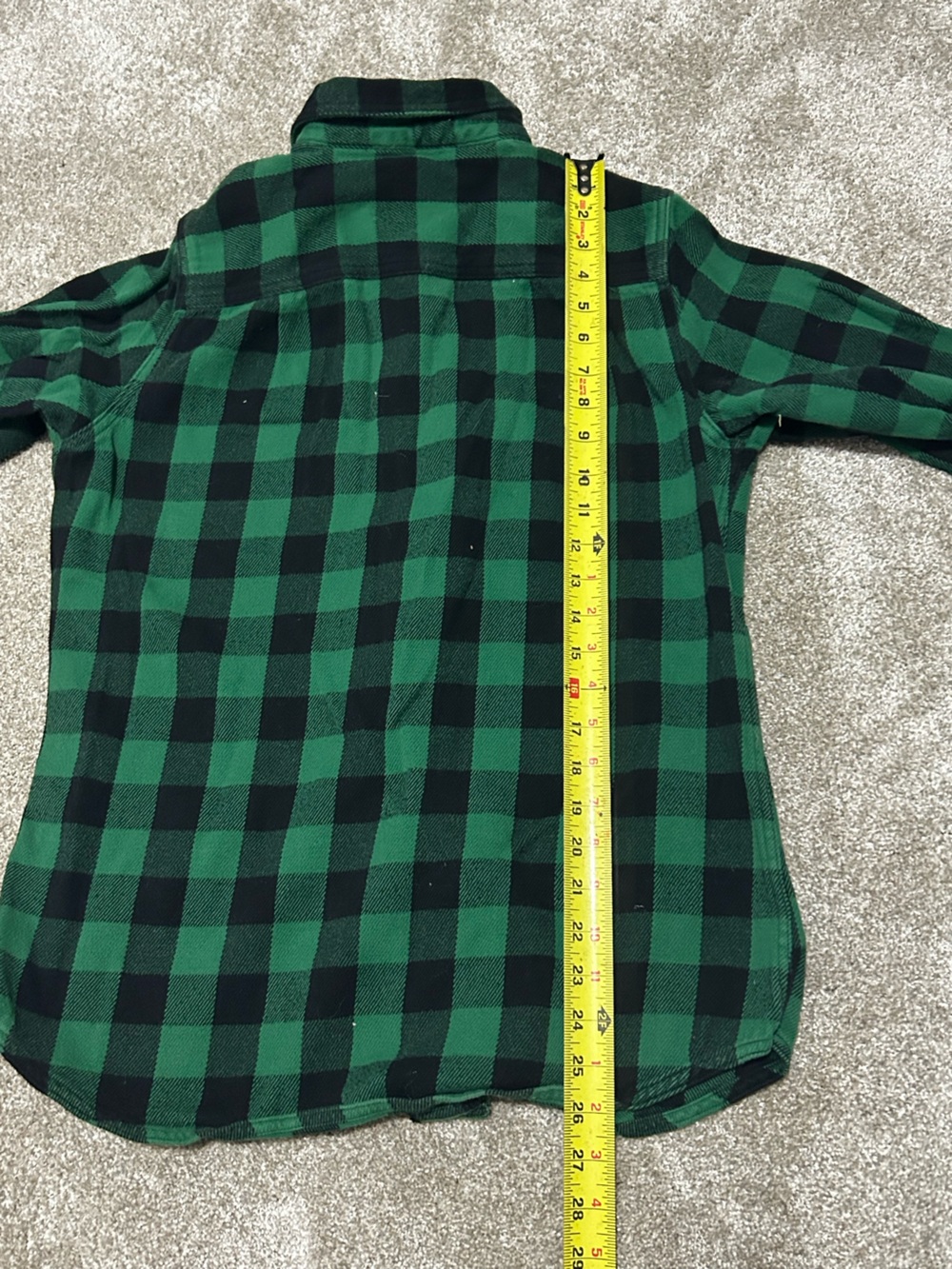Woolrich Buffalo Check Flannel Shirt Green Black Plaid Cotton Button Up Size M - Picture 7 of 7